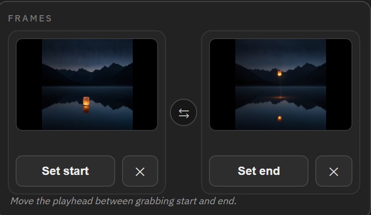 Start and end frame slots in Summon, filled with the lantern scene